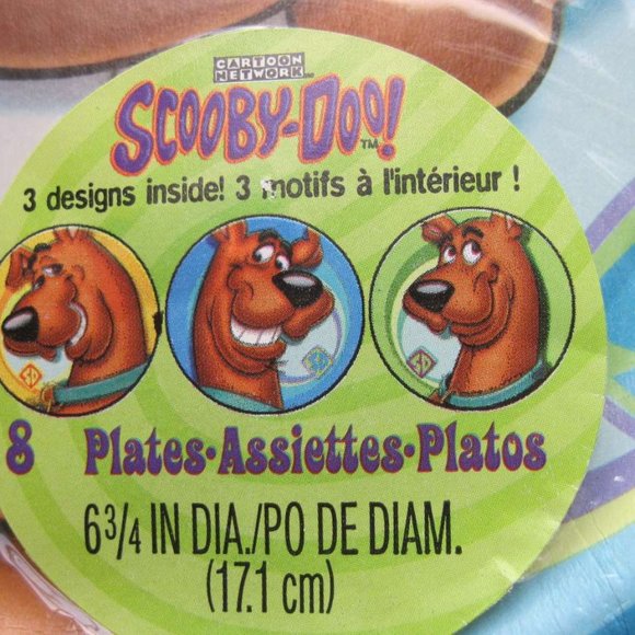 8 Scooby -Doo! 6 3/4" 3 Designs Paper Plates Birthday Party Express Hallmark Dog - Picture 4 of 9
